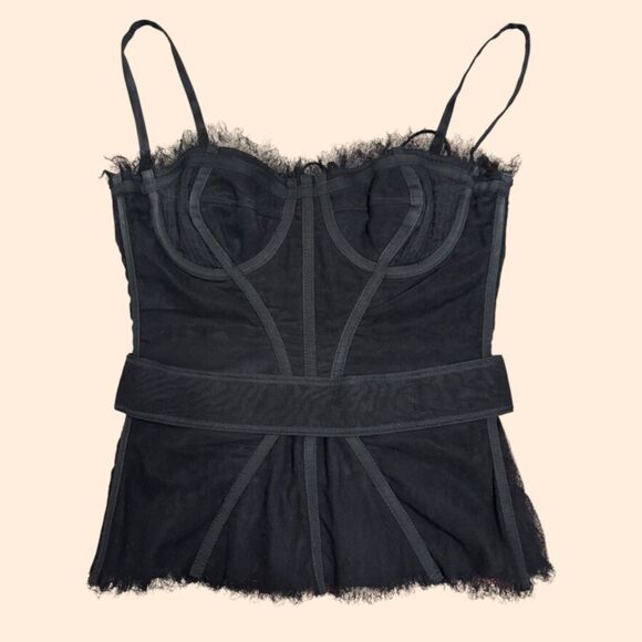 Dolce Gabbana Black Mesh Corset Top - Picture 1 of 13